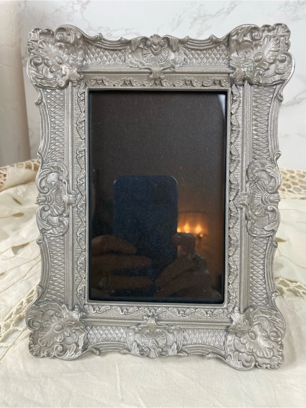 Elegant Silver Ornate Photo Frame - Classic Home Accents 4x6